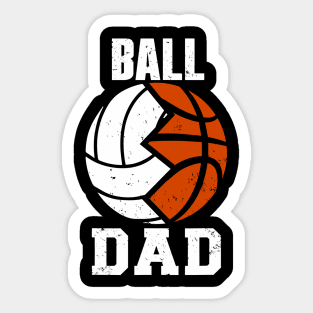 Mens ball dad funny volleyball basketball dad Sticker